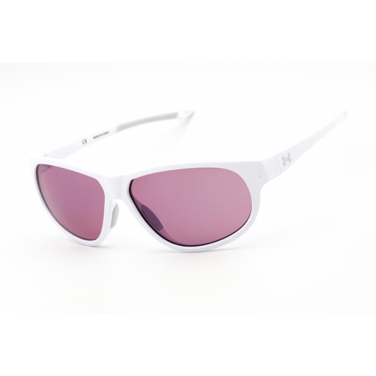 Under Armour UA Intensity Hym PC Sunglasses White Gray Frame Violet Lenses 59mm