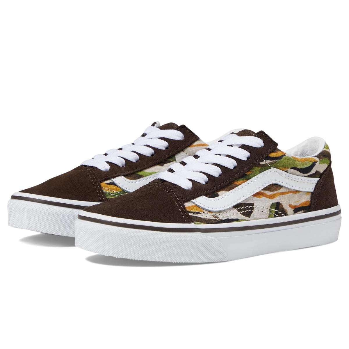 Children Unisex Sneakers Athletic Shoes Vans Kids Old Skool Little Kid Painted Camo Brown/Multi