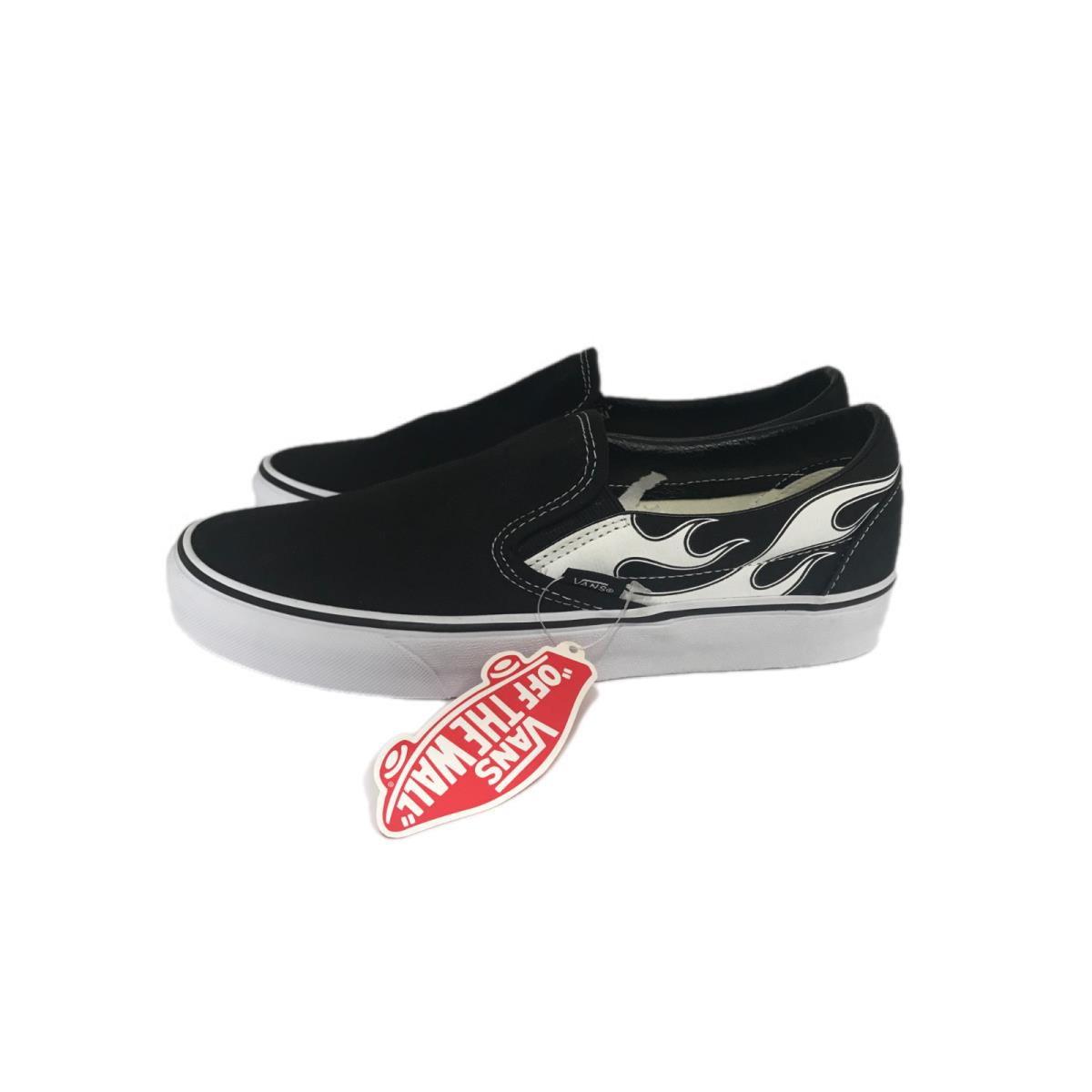 Vans Flame Classic VN0A33TBK681 Men`s Black/white Slip-on Shoes C1532 - Black