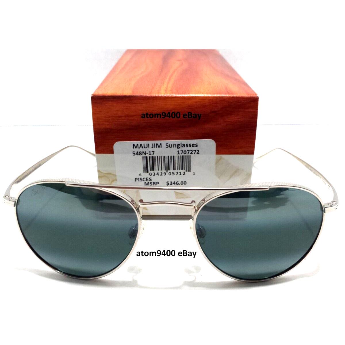Maui Jim Pisces Aviator Sunglasses Titanium Silver Round Frame Neutral Grey Lens