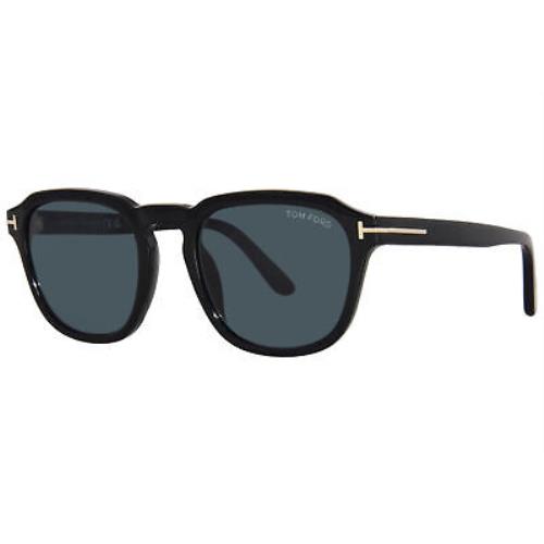 Tom Ford Avery TF931 01V Sunglasses Women`s Shiny Black/dark Teal 52mm