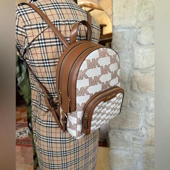 Michael Kors Jaycee Graphic Backpack MK Leather Jacquard Logo/wallet Option backpack
