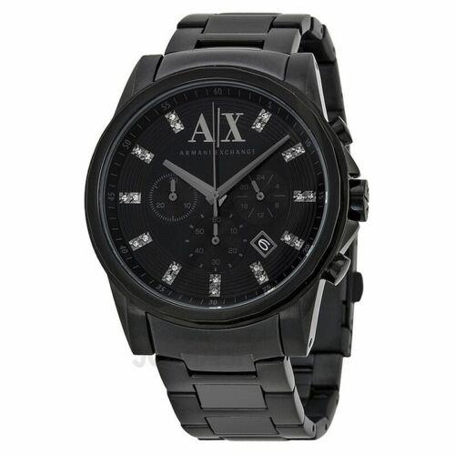 Armani Exchange Men`s Black IP Stainless Steel Chronograph Watch AX2093