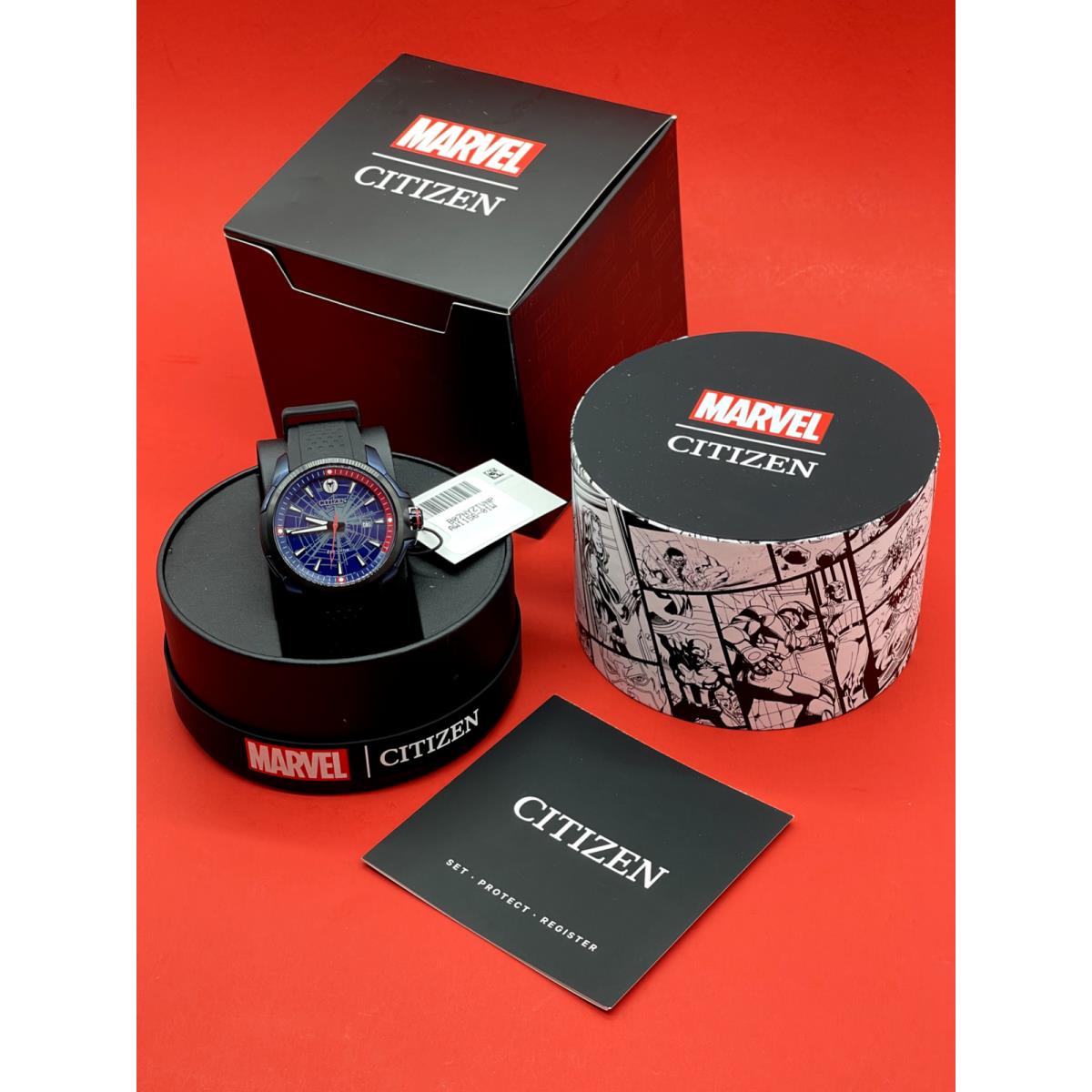 Citizen Spider-man Men`s AW1156-01W 44mm Strap Watch