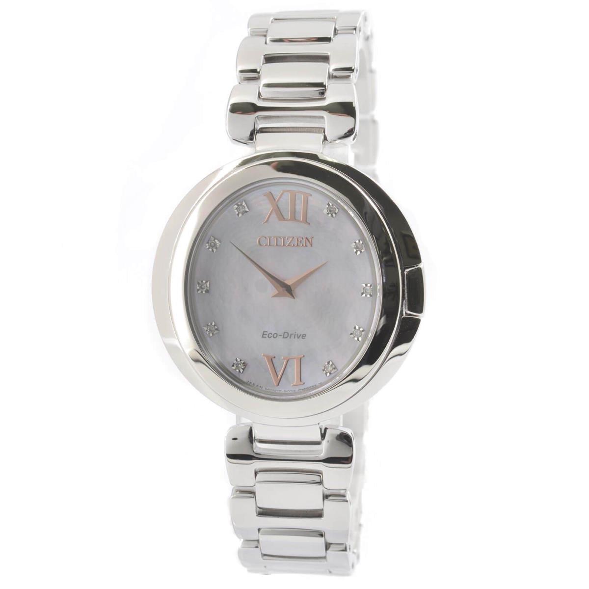 Citizencapella Diamond White Mother of Pearl Dial Ladies Watch EX1510-59D