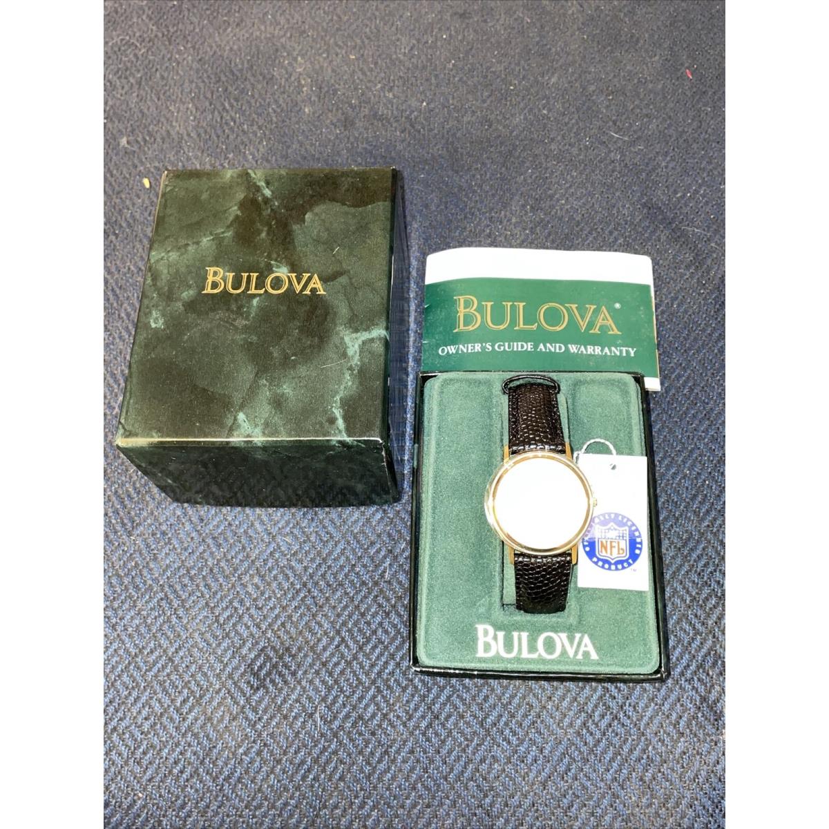 Bulova Sportstime Nfl Football Watch Leather Strap