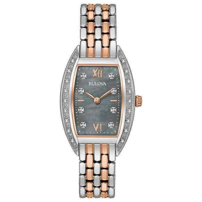 Bulova Diamond 98R232 Mother of Pearl Dial Stainless Steel Women`s Watch