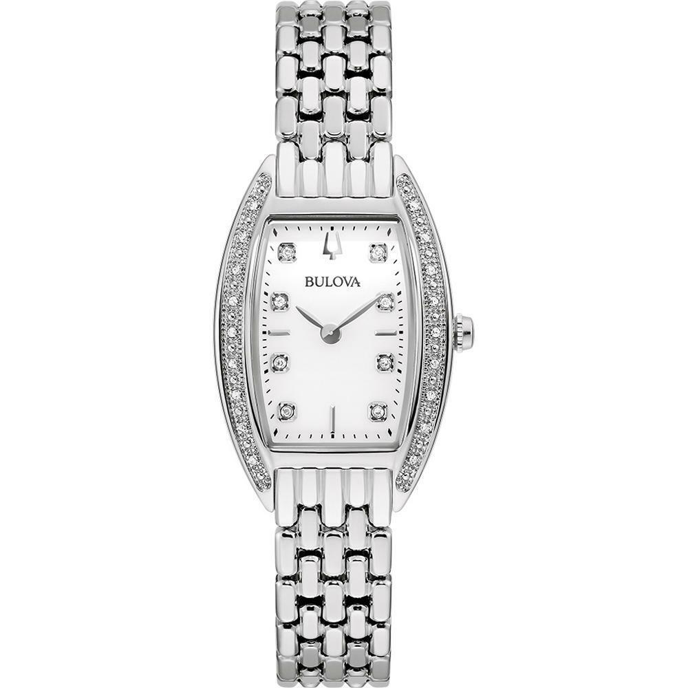 Bulova Women s Diamond Accented Silver Tone Ladies Watch 96R244