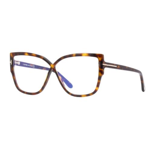 Tom Ford FT5828-B 052 Eyeglasses Dark Havana Clear Frame 60mm