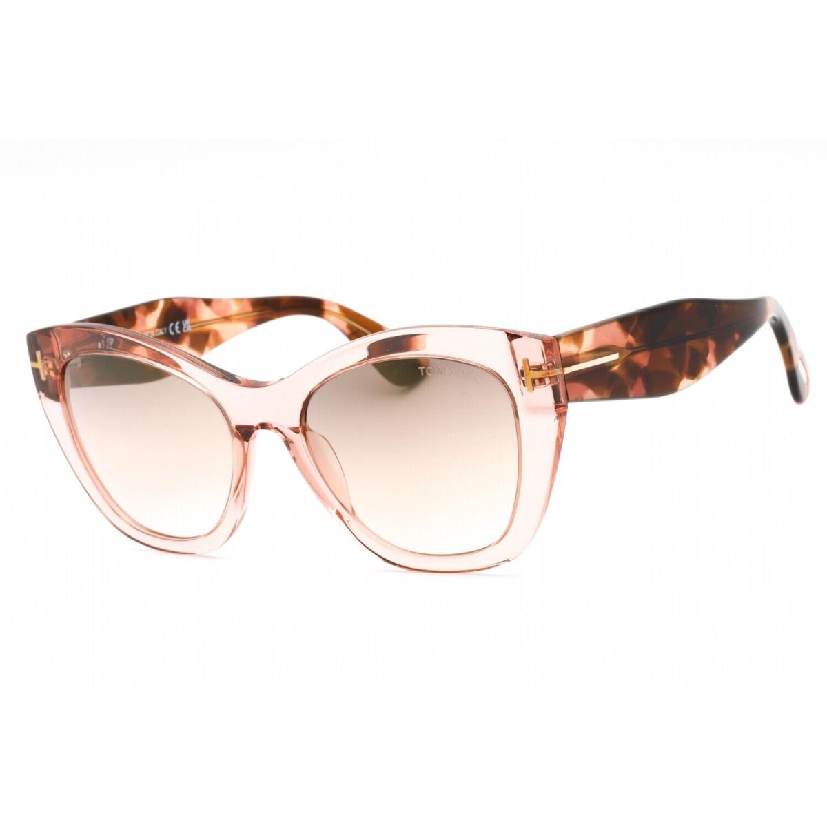 Tom Ford FT0940 72G Sunglasses Shiny Pink Frame Brown Mirror Lenses 56mm