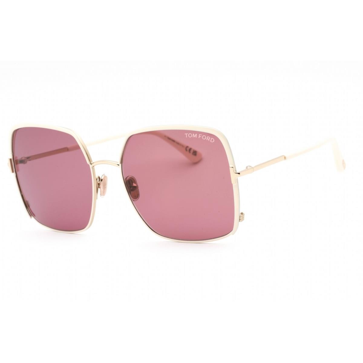 Tom Ford Women`s Sunglasses Gold Metal Butterfly Shape Full Rim Frame FT1006 32Y - Frame: Gold, Lens: Violet