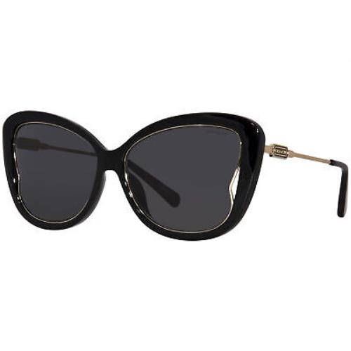 Coach HC8304U 562987 Sunglasses Women`s Black/black Butterfly Shape 58mm