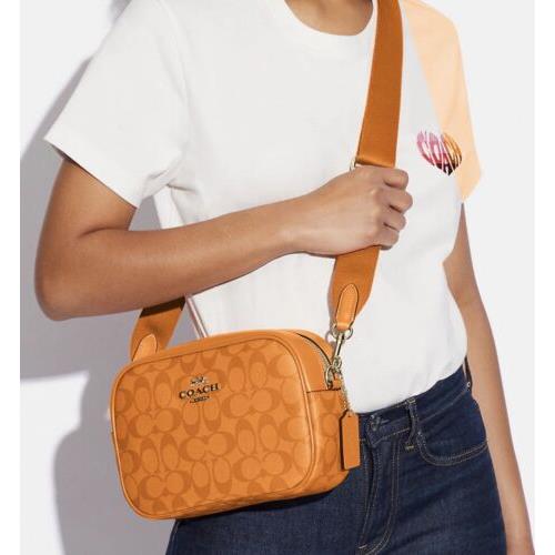 Coach  bag  Camera Bag - Orange Handle/Strap, Gold Hardware, IM/Light Orange Exterior 7