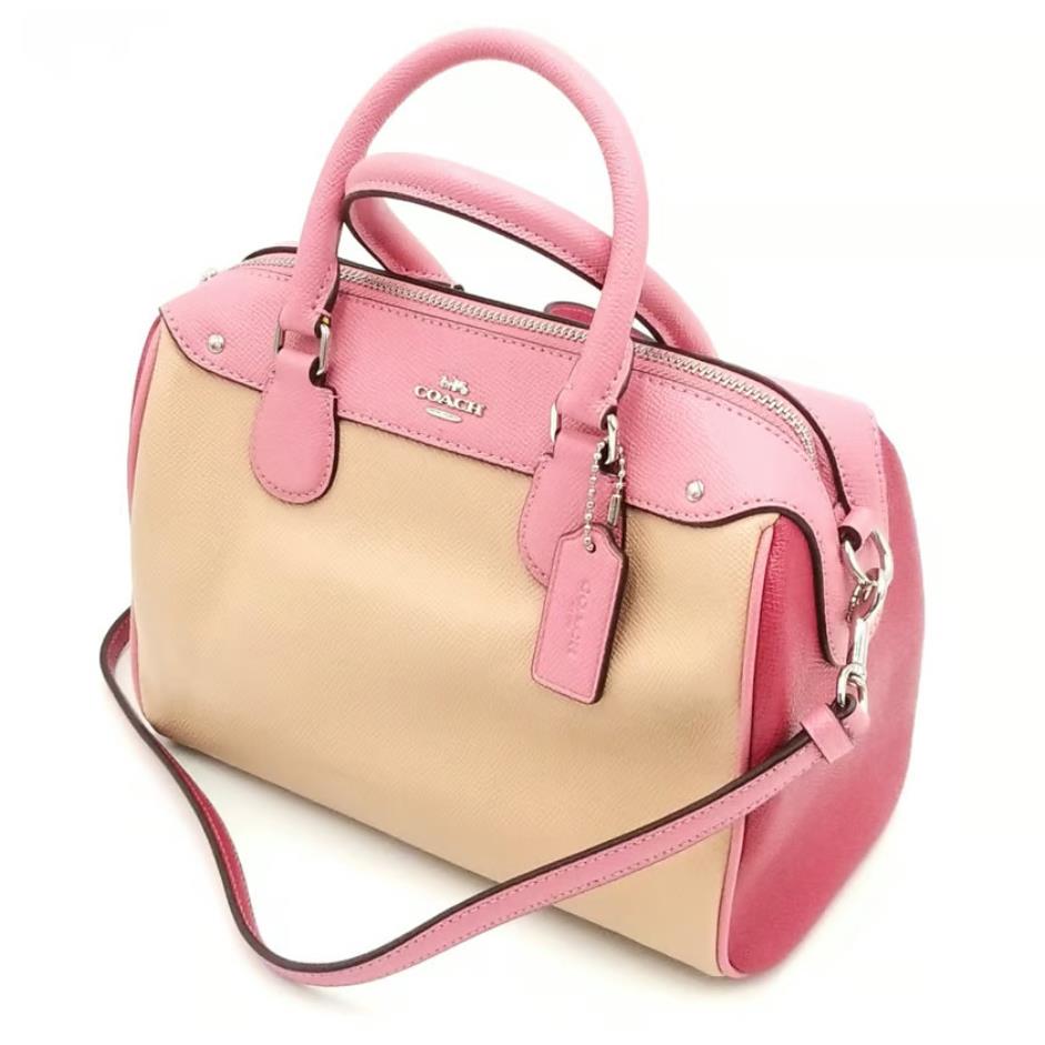 Coach Mini Colorblock Bennett Beige /pink Crossbody/satchel W/matching Wallet