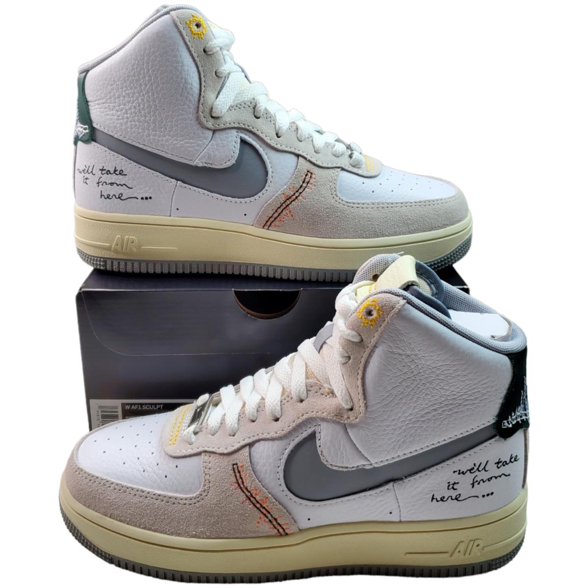 Nike Air Force One High Sculpt Shoes Wolf Grey Womens Size 6.5