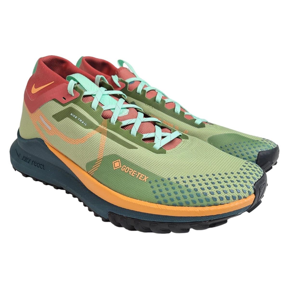 Nike Mens 12 React Pegasus Trail 4 Gtx Gore-tex Shoes Alligator Green DJ7926-300 - Green