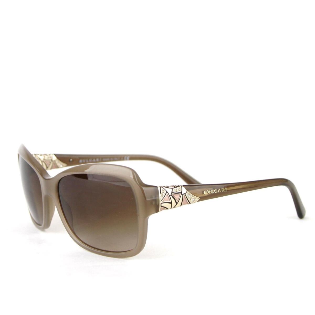 Bvlgari Oversized Gray Brown Sunglasses W/triangle Pattern 8153-B 5349/13