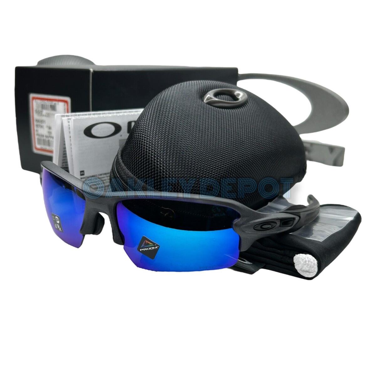 Oakley Flak 2.0 009271 Steel/prizm Sapphire Low Bridge Fit Sunglasses