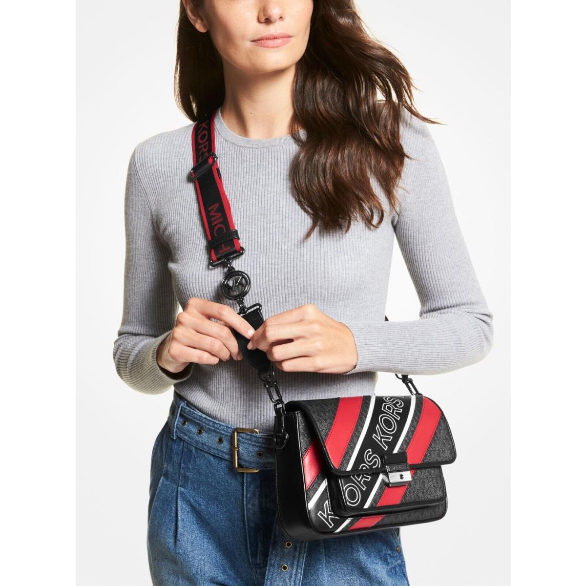Michael Kors Red Ladies Bradshaw Small Logo Convertible Shoulder Bag