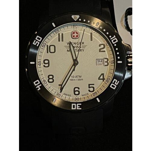Wenger Military Off Road White Dial Black Silicone Men`s Watch 43mm