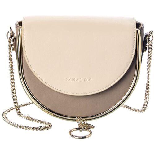 See By Chloe Women Mara Evening Chain Strap Clutch Leather Bag 23W-Motty Grey OS