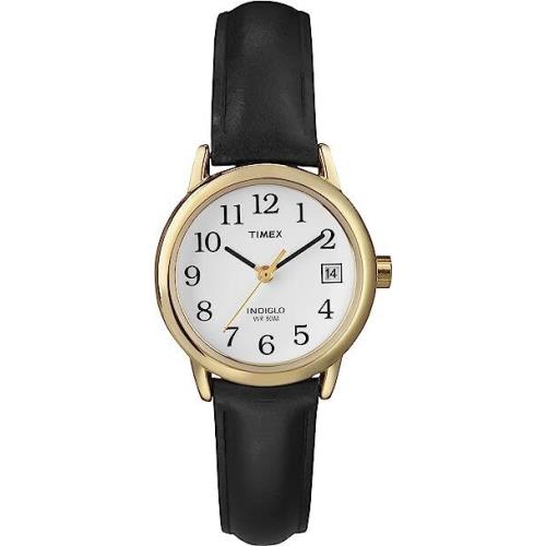 Timex T2H341 Women`s Easy Reader Black Leather Strap Watch