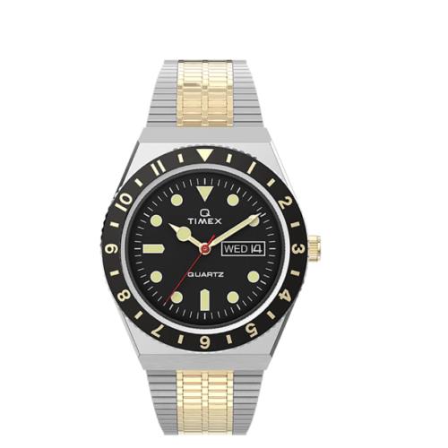 Timex Reissue 38mm Two Tone Stainless Steel Bracelet Men`s Watch TW2V18500 - Dial: Black, Band: Gold