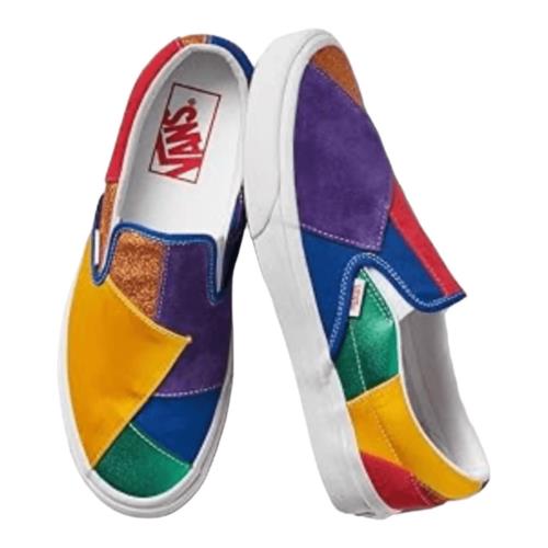 Converse Vans Shoes Mens Size 7 Womens 8.5 Pride Multicolor Slip On Red Yellow Sneakers
