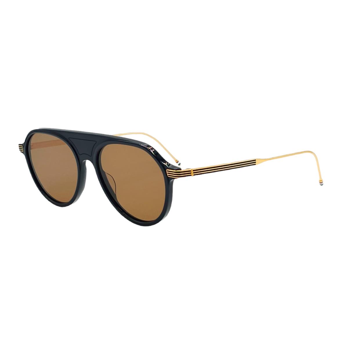 Thom Browne TB809 Sunglasses Color C Navy-gold / Brown Lenses
