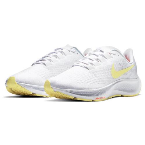 Nike Air Zoom Pegasus 37 BQ9647-105 Women`s White Yellow Running Shoes NDD132