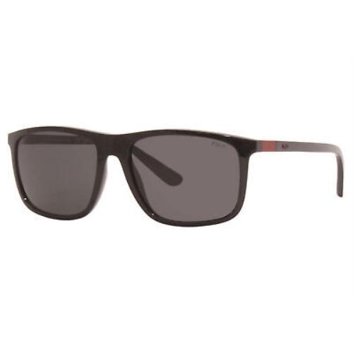 Polo Ralph Lauren PH4175 5001/87 Sunglasses Men`s Shiny Black/dark Grey Lenses - Black Frame, Gray Lens