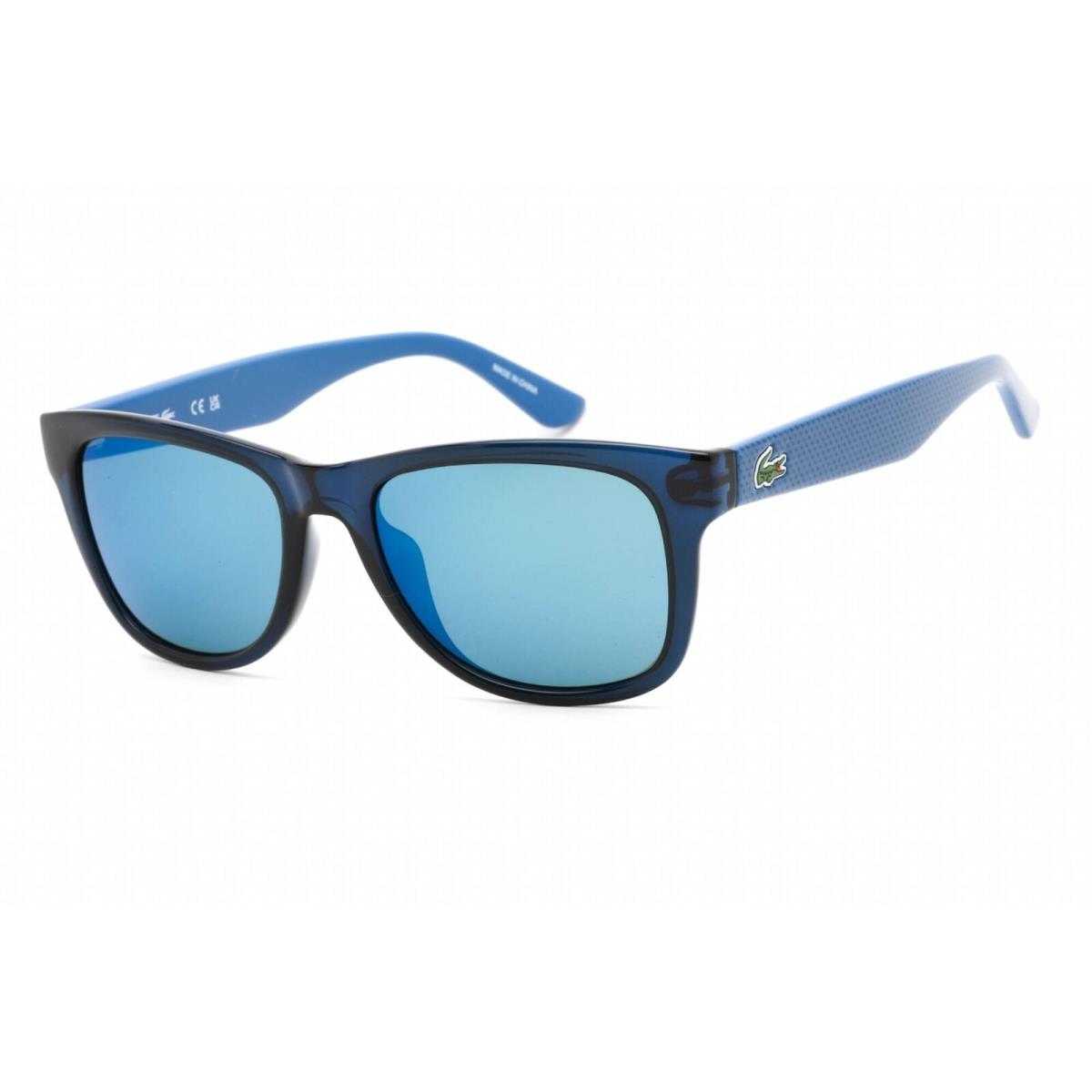 Lacoste Unisex Sunglasses Full Rim Blue Plastic Rectangular Frame L734S 424 - Frame: Blue, Lens: Blue