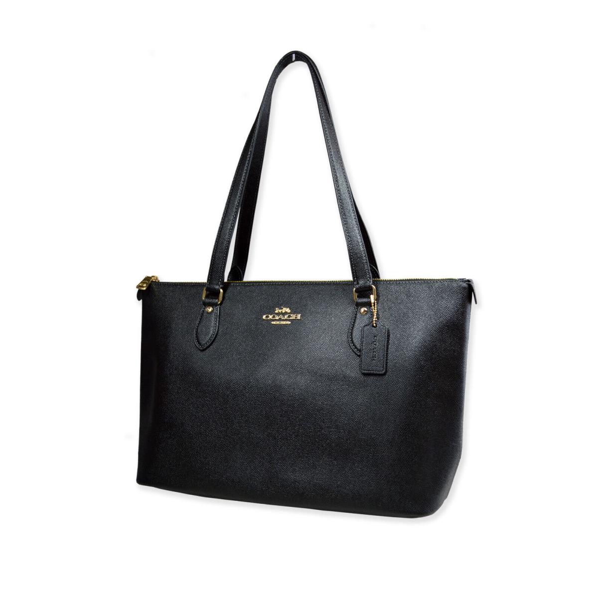 Coach Womens Black and Gold Signature Print Leather Gallery Tote Bag 8818-8