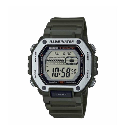 Casio Men`s Digital Display Quartz Dark Green Wrist MWD-110H-3AVCF Watch