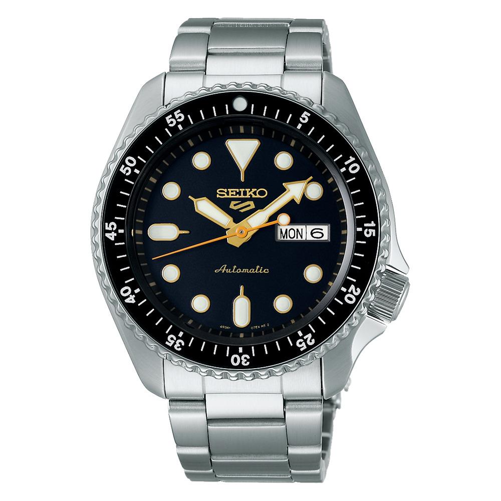 Seiko 5 Skx Sports Black Dial Silver-tone Case Men`s Watch SRPK05