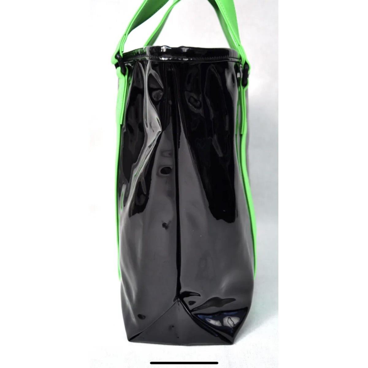 Marc Jacobs Shiny Tote Bag Hang Bag Shoulder Bag Black Green Pvc