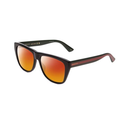 Gucci GG0926S Mens Retro Polarized Sunglasses in Black Red Green 57 mm 4 Options Red Mirror Polar