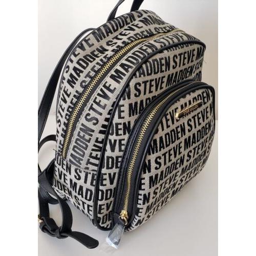 Steve Madden  bag  Babott Backpack - Black Handle/Strap, Gold Hardware, Black & Gray Exterior 0
