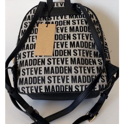 Steve Madden  bag  Babott Backpack - Black Handle/Strap, Gold Hardware, Black & Gray Exterior 2