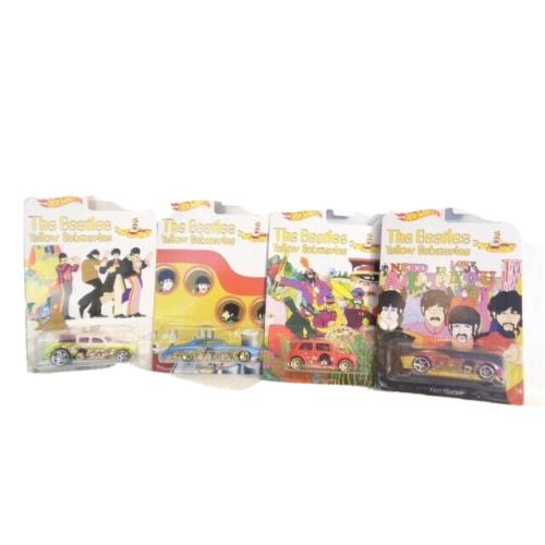 Hot Wheels The Beatles Yellow Submarine Set Of Four Diecast Cars Scale 1:64