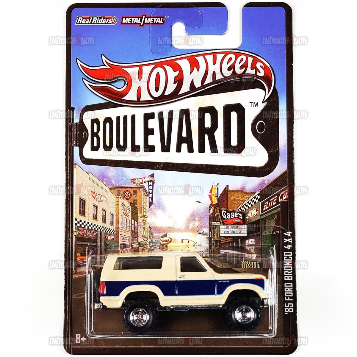 85 Ford Bronco 4x4- 2013 Hot Wheels Boulevard Premium 1:64 HW Mattel Real Riders