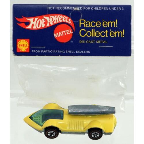 Vintage Hot Wheels Rocket-bye-baby Shell Dealer Special Edition 1972 Yellow