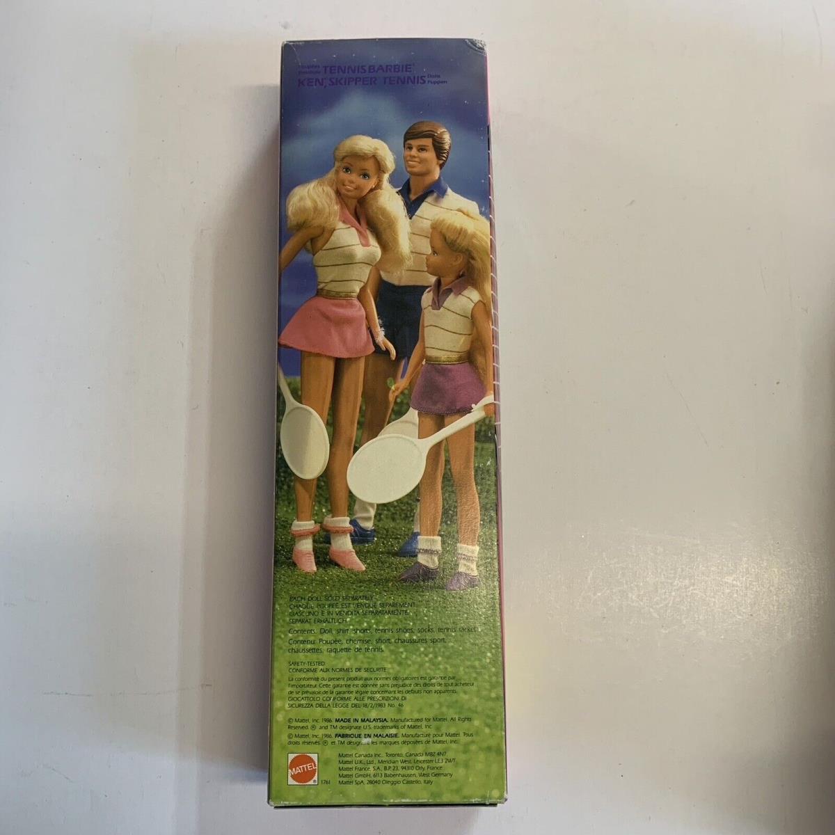 Vintage 1986 Mattel Tennis Ken Doll Nrfb Foreign/international Packaging -htf
