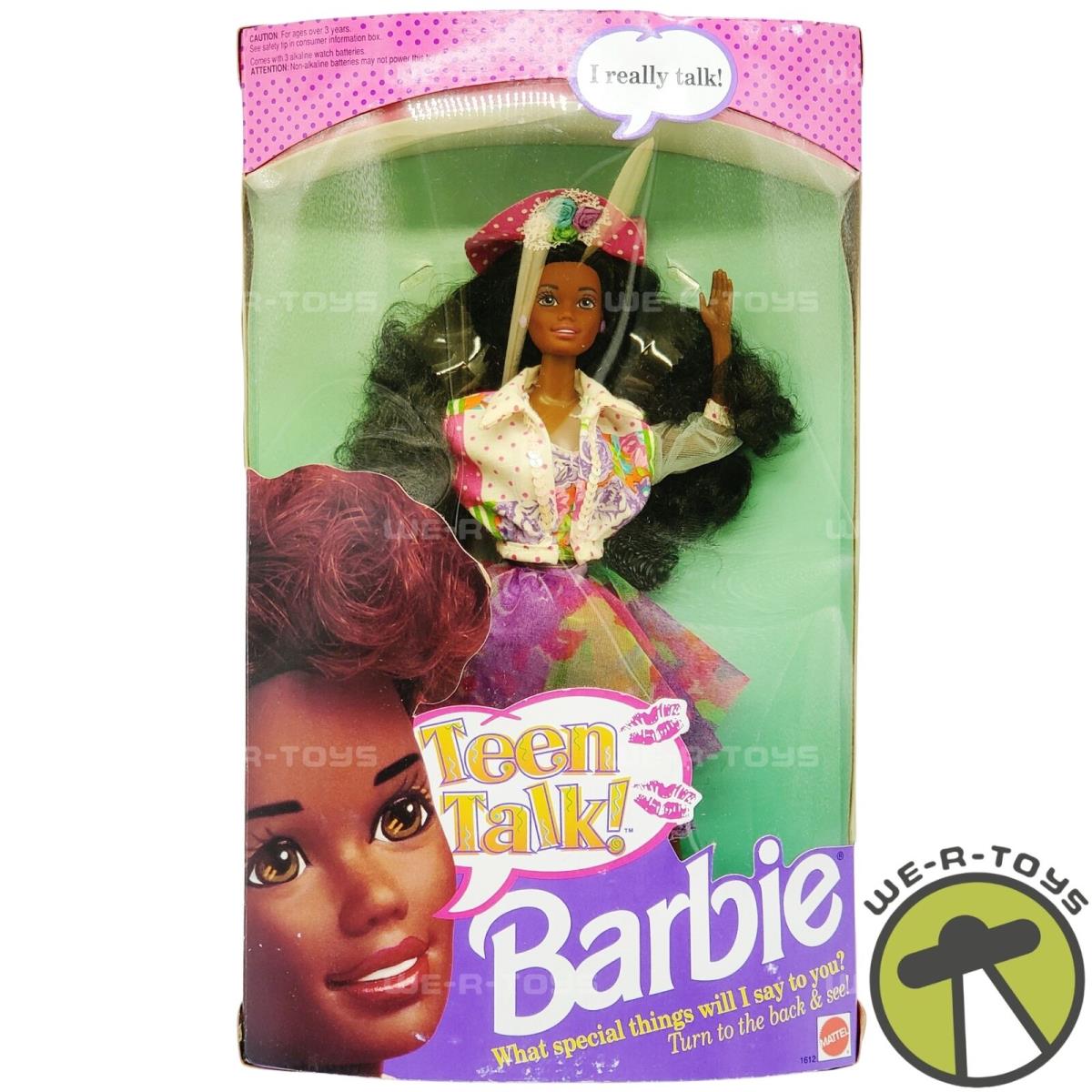 Barbie Teen Talk African American Talking Doll 1991 Mattel No. 1612 Nrfb