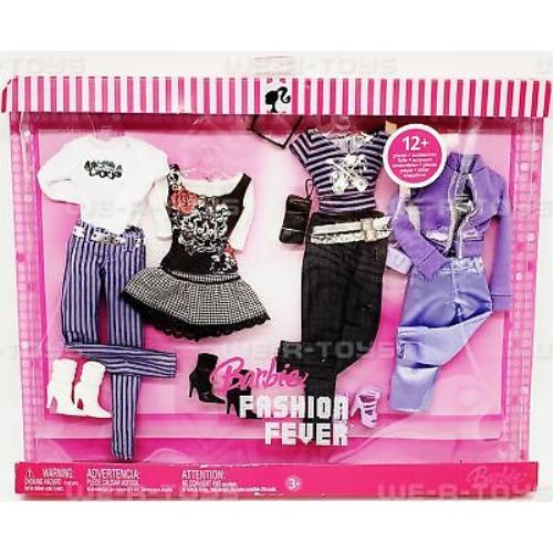 Barbie Fashion Fever Fashions 12+ Pieces Mattel 2006 K8496
