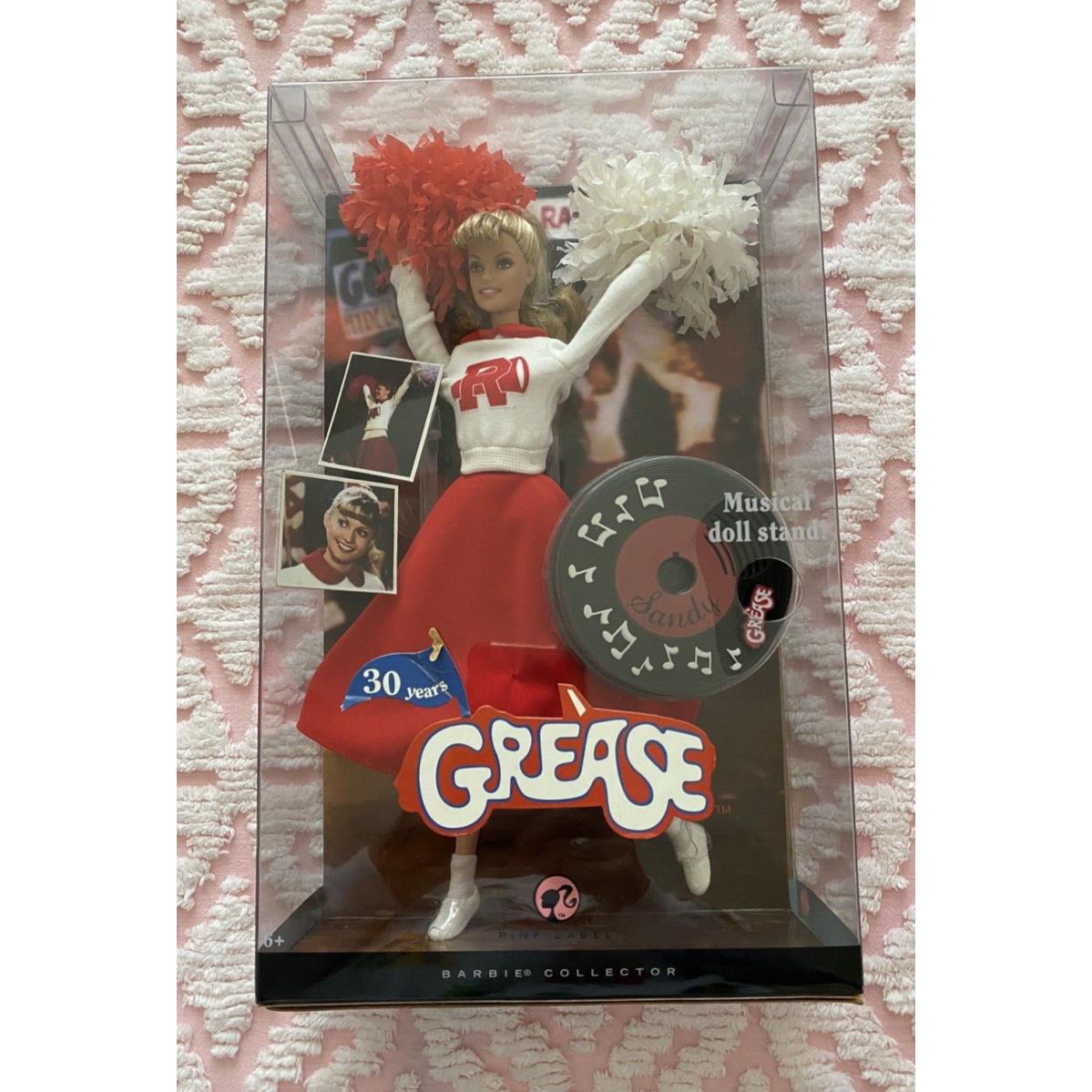 2007 Grease Sandy Cheerleader Barbie Doll 30 Years Featuring Musical Stand