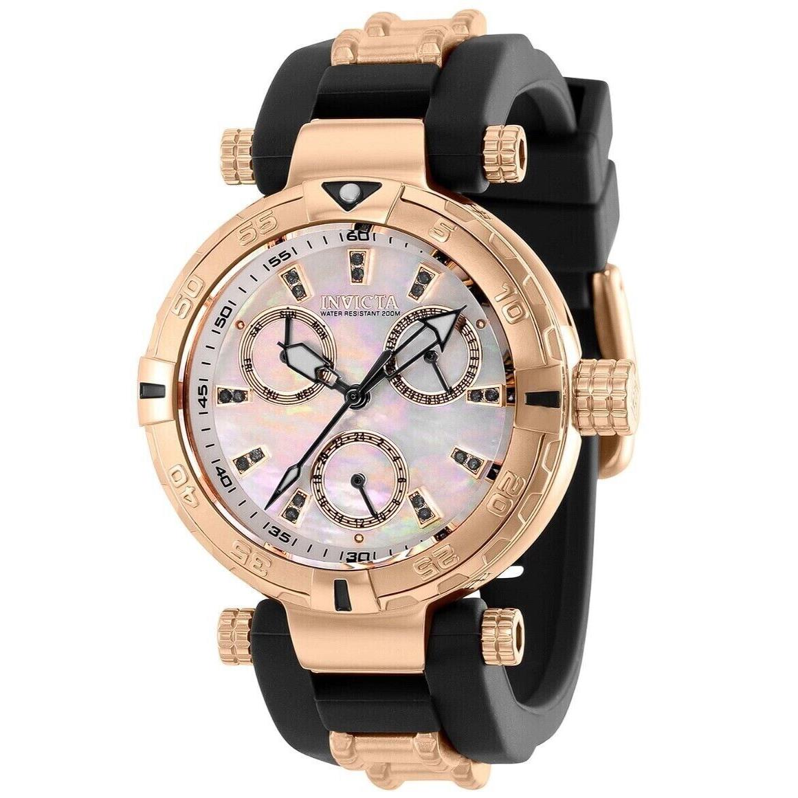 Invicta Subaqua Noma I Women`s 38mm Mop Black Spinel Gem Rose Gold Watch 39240