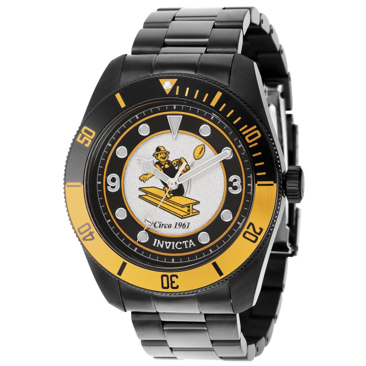 Invicta Men`s 36915 Nfl Pittsburgh Steelers Quartz 3 Hand Watch