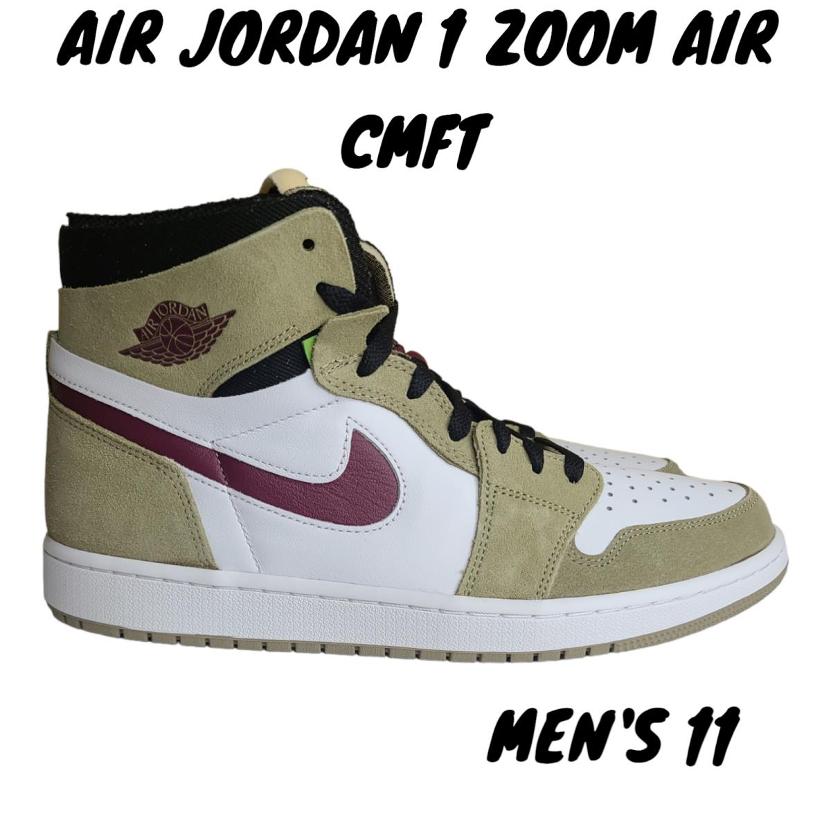 Nike Air Jordan 1 Zoom Air Cmft Shoe Sneakers Mens Size 11 CT0978 203 Olive - Green