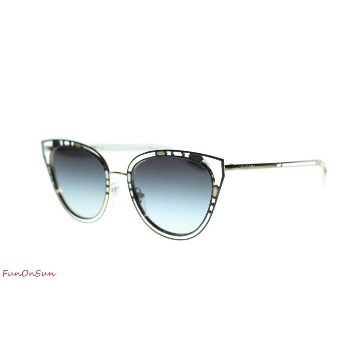 Bvlgari Women`s Cat Eye Sunglasses BV6104 20238G Black Pink Gold/grey Lens 54mm